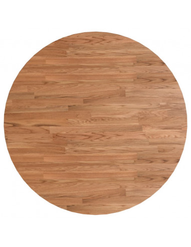 Piano Tavolo Rotondo Marrone Chiaro Ø90x1,5 cm Rovere Trattato