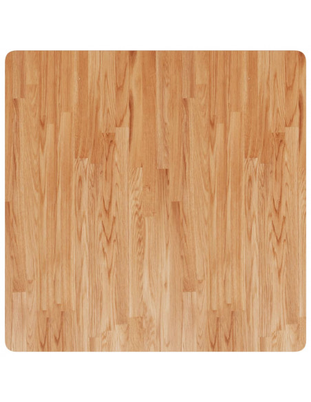 Piano Tavolo Quadrato Marrone Chiaro 90x90x2,5 Rovere Trattato