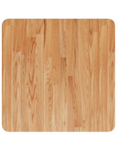 Piano Tavolo Quadrato Marrone Chiaro 50x50x4cm Rovere Trattato 2