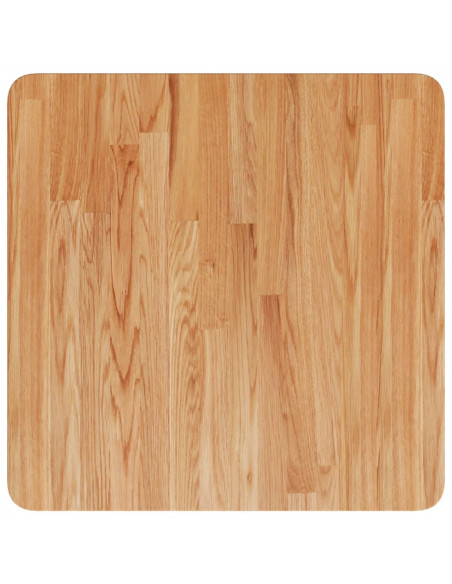 Piano Tavolo Quadrato Marrone Chiaro 50x50x4cm Rovere Trattato