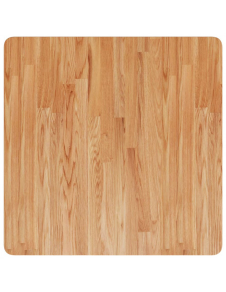 Piano Tavolo Quadrato Marrone Chiaro 70x70x2,5 Rovere Trattato