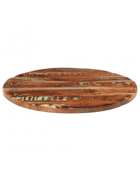 Piano per Tavolo Ø 90x3,8 cm Rotondo Legno Massello di Recupero