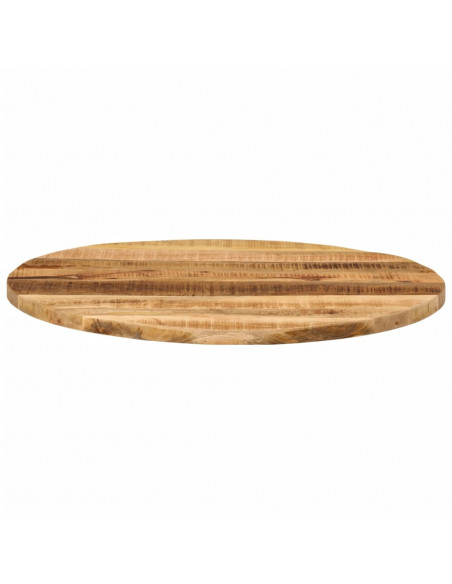 Piano per Tavolo Ø 70x3,8cm Rotondo Legno Massello Grezzo Mango