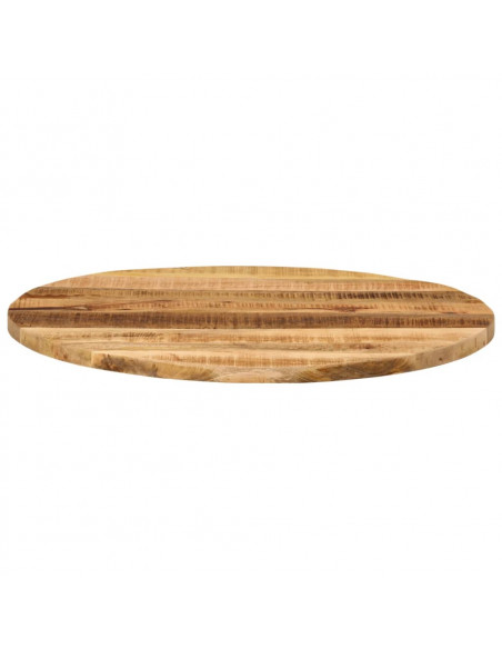 Piano per Tavolo Ø 80x3,8cm Rotondo Legno Massello Grezzo Mango