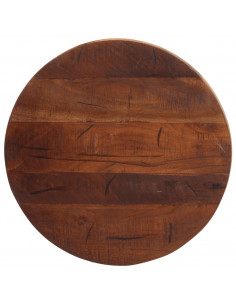 Piano per Tavolo Ø 50x3,8 cm Rotondo Legno Massello di Recupero 2
