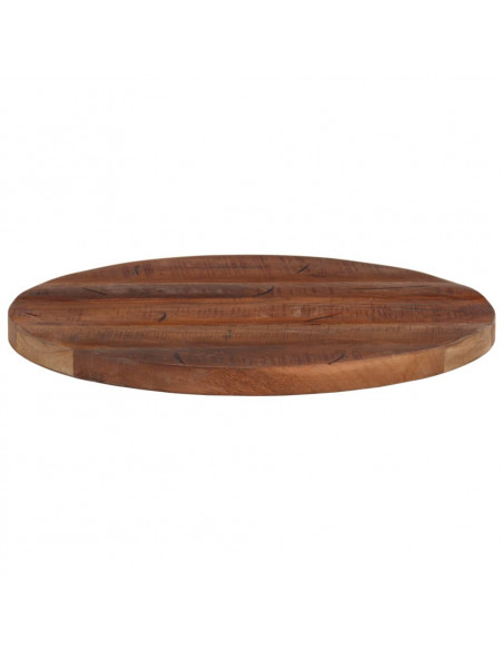 Piano per Tavolo Ø 50x3,8 cm Rotondo Legno Massello di Recupero