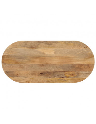 Piano Tavolo 90x40x3,8 cm Ovale in Legno Massello di Mango