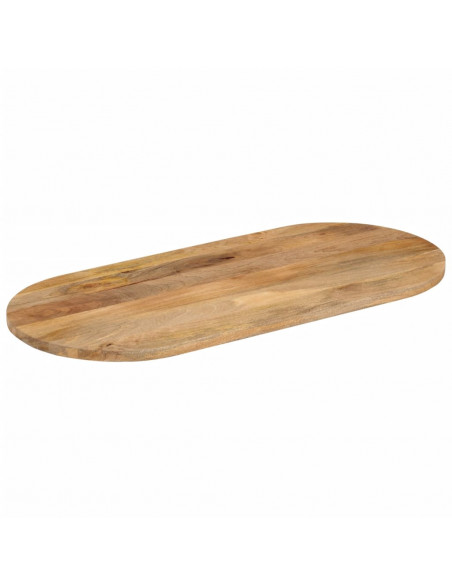 Piano Tavolo 100x40x3,8 cm Ovale in Legno Massello di Mango