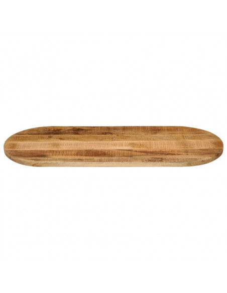 Piano Tavolo 100x40x3,8 cm Ovale Legno Massello Grezzo di Mango