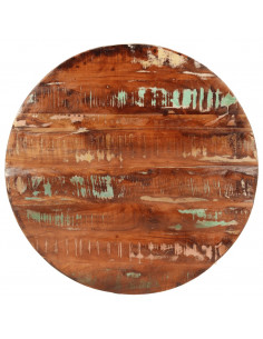 Piano per Tavolo Ø 70x1,5 cm Rotondo Legno Massello di Recupero 2