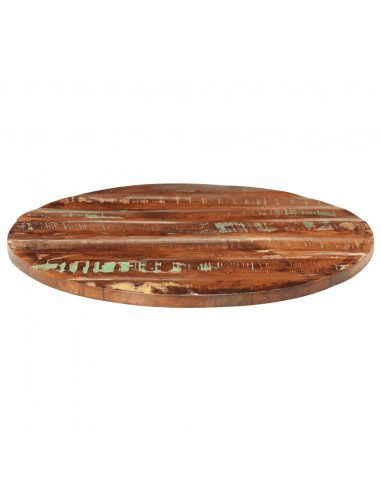 Piano per Tavolo Ø 70x1,5 cm Rotondo Legno Massello di Recupero
