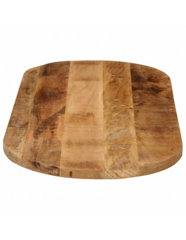 Piano Tavolo 110x40x3,8 cm Ovale Legno Massello Grezzo di Mango