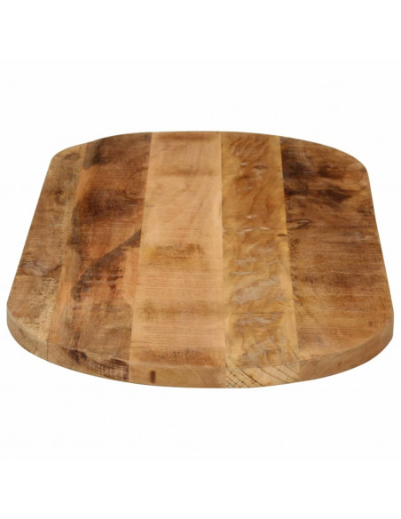 Piano Tavolo 110x40x3,8 cm Ovale Legno Massello Grezzo di Mango