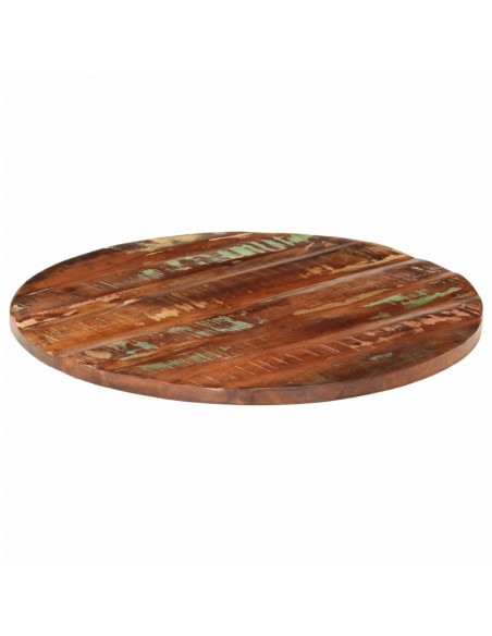 Piano per Tavolo Ø 70x2,5 cm Rotondo Legno Massello di Recupero