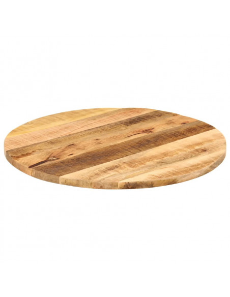 Piano per Tavolo Ø 70x1,5cm Rotondo Legno Massello Grezzo Mango