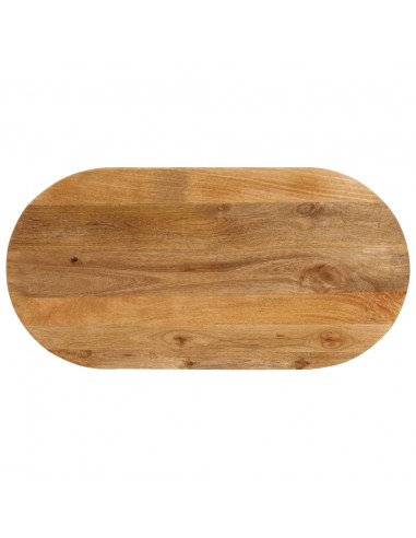 Piano Tavolo 100x50x3,8 cm Ovale in Legno Massello di Mango