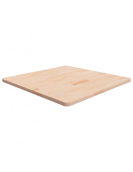 Piano Tavolo Quadrato 80x80x2,5 cm Massello Rovere Non Trattato