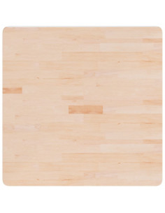Piano Tavolo Quadrato 80x80x2,5 cm Massello Rovere Non Trattato 2