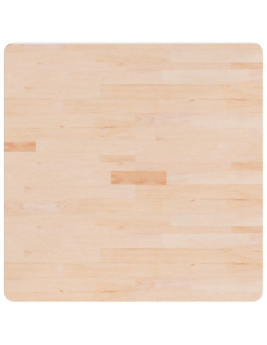 Piano Tavolo Quadrato 80x80x2,5 cm Massello Rovere Non Trattato