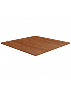 Piano Tavolo Quadrato Marrone Scuro 80x80x1,5cm Rovere Trattato 2
