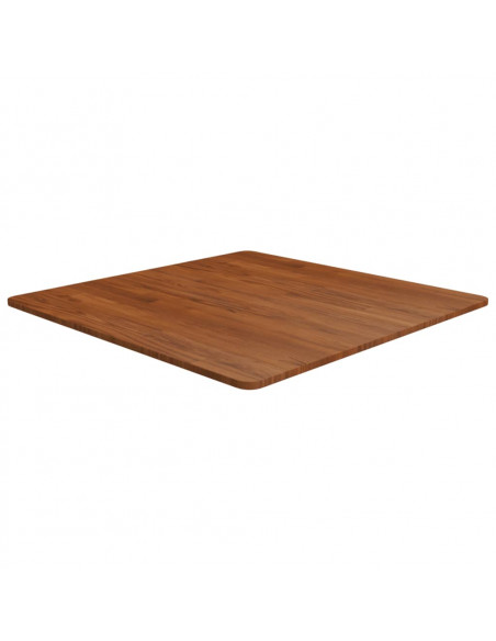 Piano Tavolo Quadrato Marrone Scuro 80x80x1,5cm Rovere Trattato