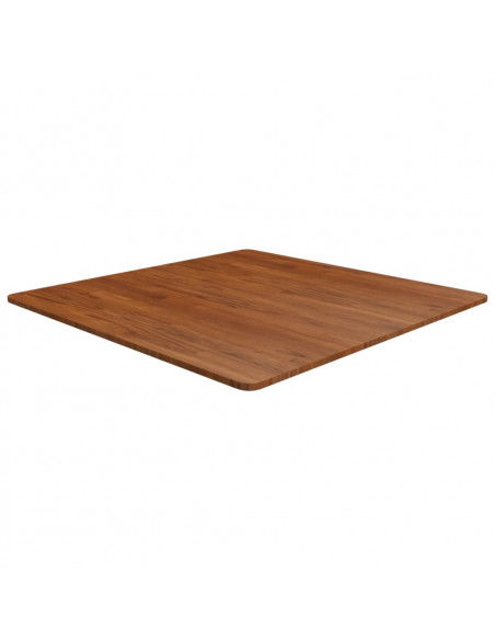 Piano Tavolo Quadrato Marrone Scuro 90x90x1,5cm Rovere Trattato