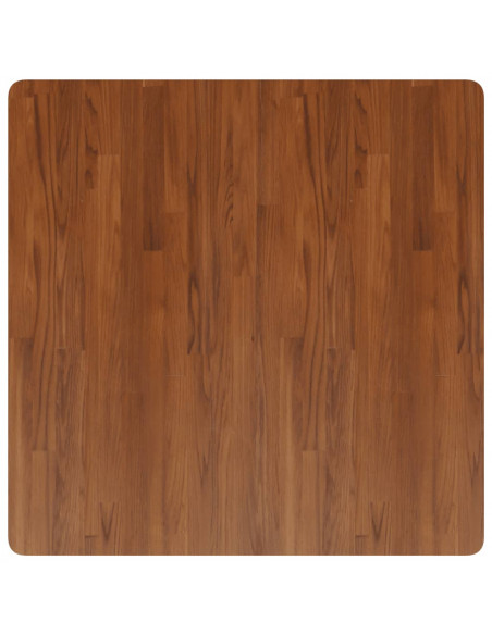 Piano Tavolo Quadrato Marrone Scuro 90x90x1,5cm Rovere Trattato