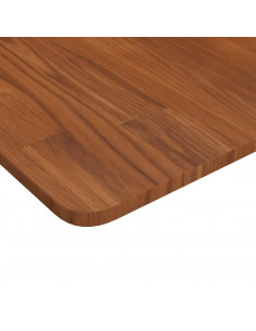 Piano Tavolo Quadrato Marrone Scuro 90x90x1,5cm Rovere Trattato 2
