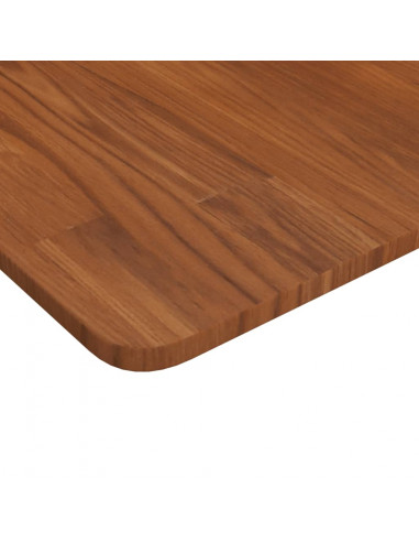Piano Tavolo Quadrato Marrone Scuro 90x90x1,5cm Rovere Trattato