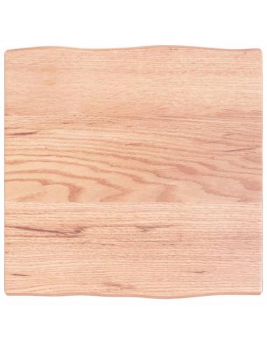 Piano Tavolo Marrone Chiaro 40x40x2 cm in Rovere Non Trattato