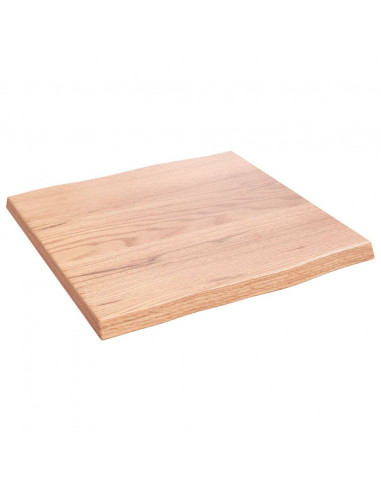 Piano Tavolo Marrone Chiaro 40x40x2 cm in Rovere Non Trattato