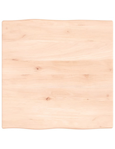 Piano per Tavolo 60x60x2 cm in Rovere Non Trattato Bordi Vivi