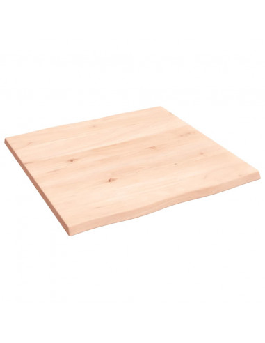Piano per Tavolo 60x60x2 cm in Rovere Non Trattato Bordi Vivi