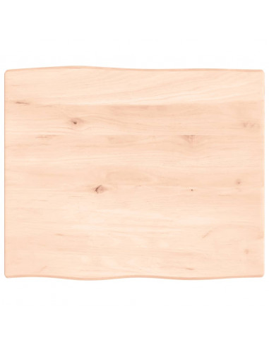 Piano per Tavolo 60x50x2 cm in Rovere Non Trattato Bordi Vivi