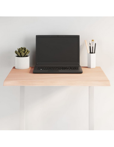 Piano per Tavolo 60x50x2 cm in Rovere Non Trattato Bordi Vivi