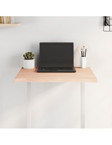 Piano per Tavolo 60x50x2 cm in Rovere Non Trattato Bordi Vivi