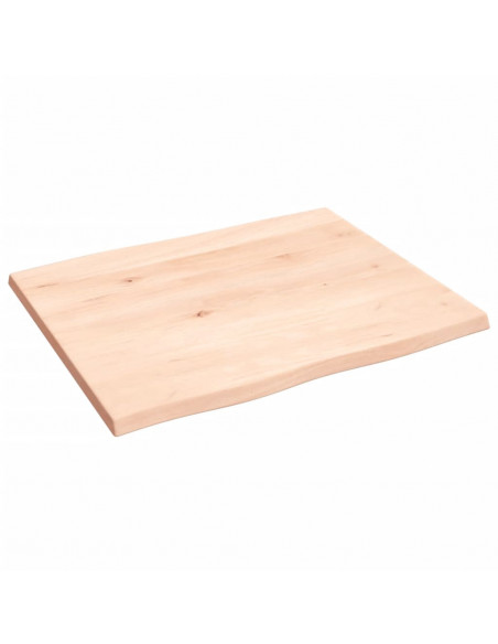 Piano per Tavolo 60x50x2 cm in Rovere Non Trattato Bordi Vivi