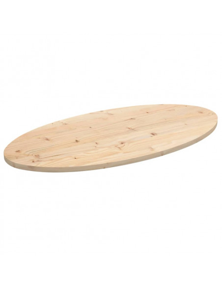 Piano Tavolo 110x55x2,5 cm in Legno Massello di Pino Ovale