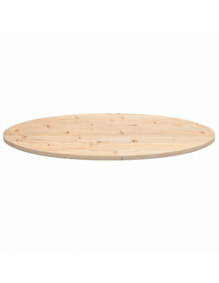 Piano Tavolo 110x55x2,5 cm in Legno Massello di Pino Ovale