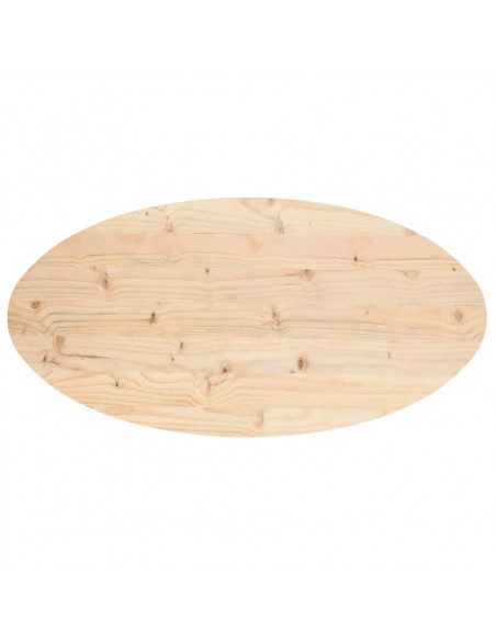 Piano Tavolo 110x55x2,5 cm in Legno Massello di Pino Ovale
