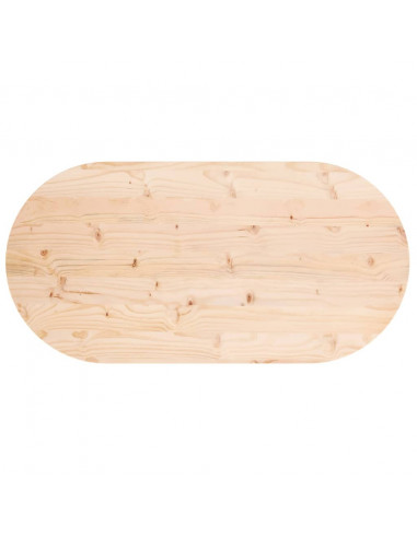 Piano Tavolo 110x55x2,5 cm in Legno Massello di Pino Ovale