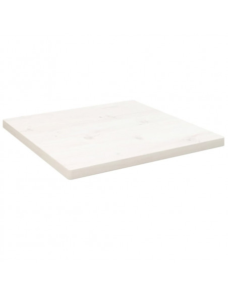 Piano Tavolo Bianco 60x60x2,5cm Legno Massello di Pino Quadrato