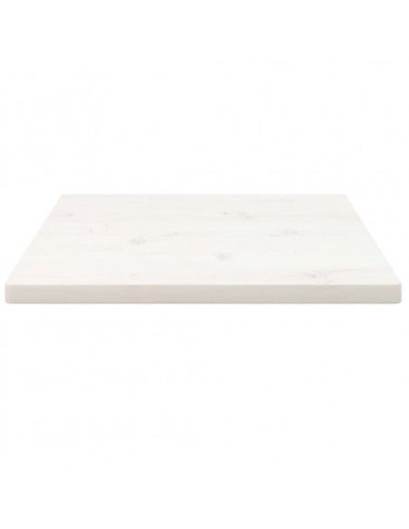 Piano Tavolo Bianco 60x60x2,5cm Legno Massello di Pino Quadrato