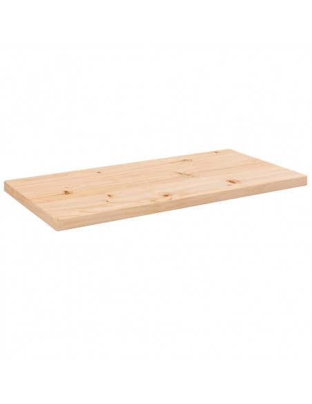 Piano Tavolo 80x40x2,5 cm Legno Massello di Pino Rettangolare
