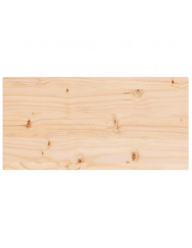 Piano Tavolo 80x40x2,5 cm Legno Massello di Pino Rettangolare