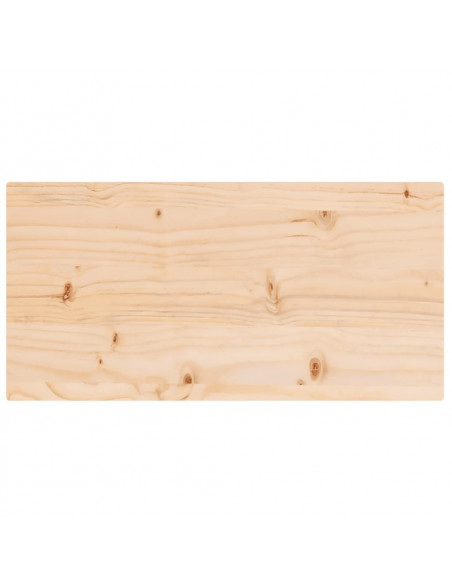 Piano Tavolo 80x40x2,5 cm Legno Massello di Pino Rettangolare