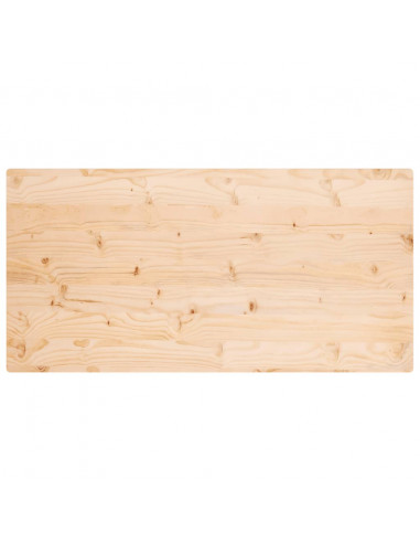 Piano Tavolo 100x60x2,5 cm Legno Massello di Pino Rettangolare