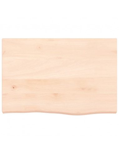 Piano per Tavolo 60x40x(2-4) cm in Rovere Massello Non Trattato