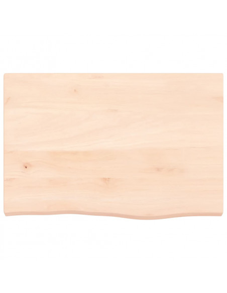 Piano per Tavolo 60x40x(2-4) cm in Rovere Massello Non Trattato