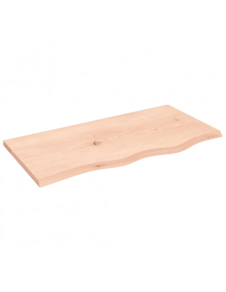 Piano per Tavolo 80x40x2 cm in Rovere Massello Non Trattato